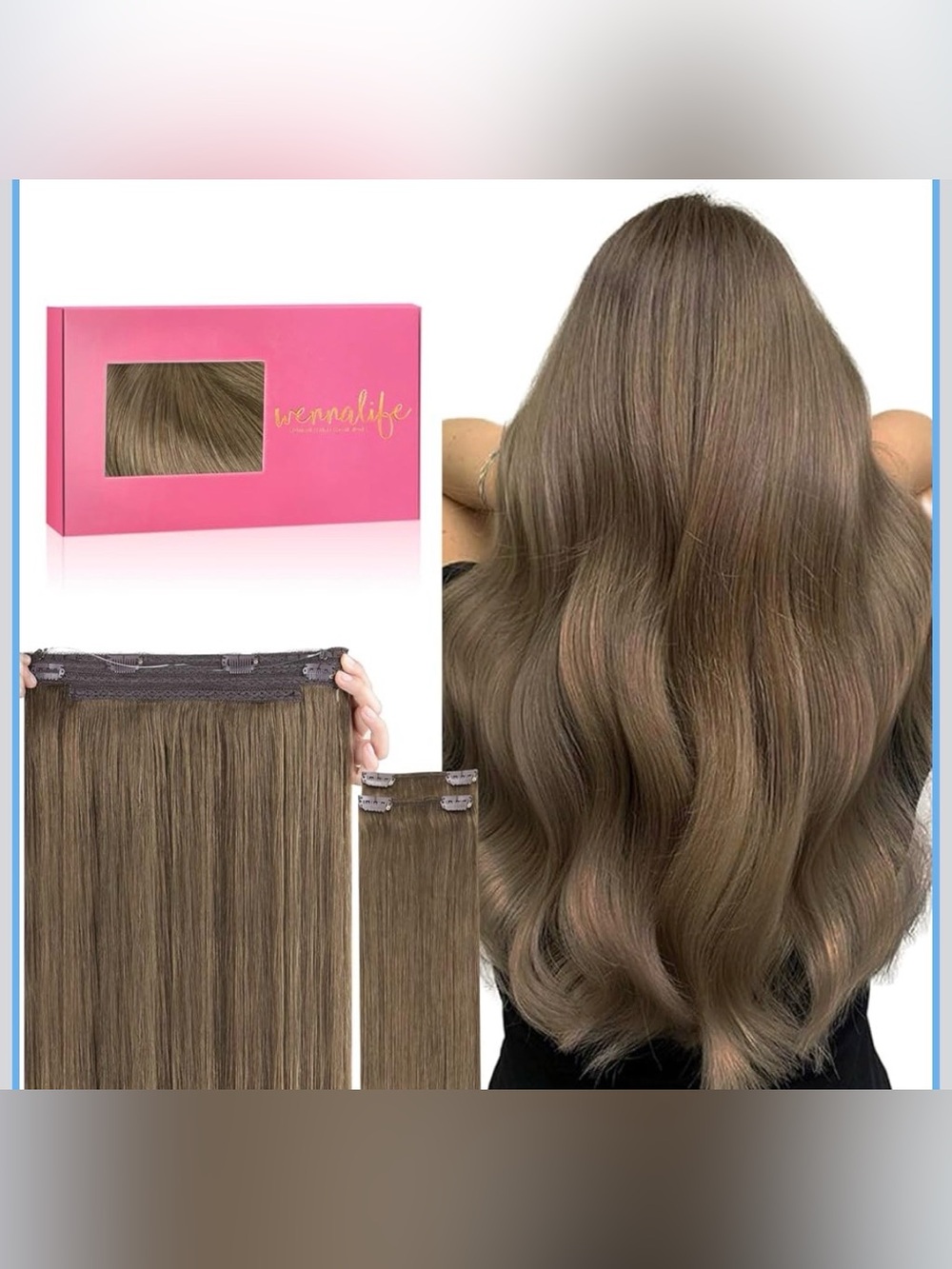 WENNALIFE Wire Hair Extensions Real Human Hair, Easy-to-Wear Invisible Line
100%